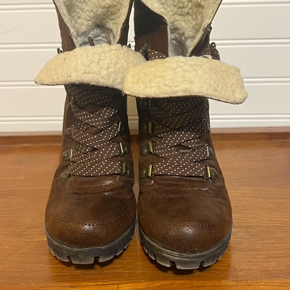 Nine West Vintage America Jana Jay Lace Up Heeled Ankle Boots Size 6.5 - Picture 5 of 5